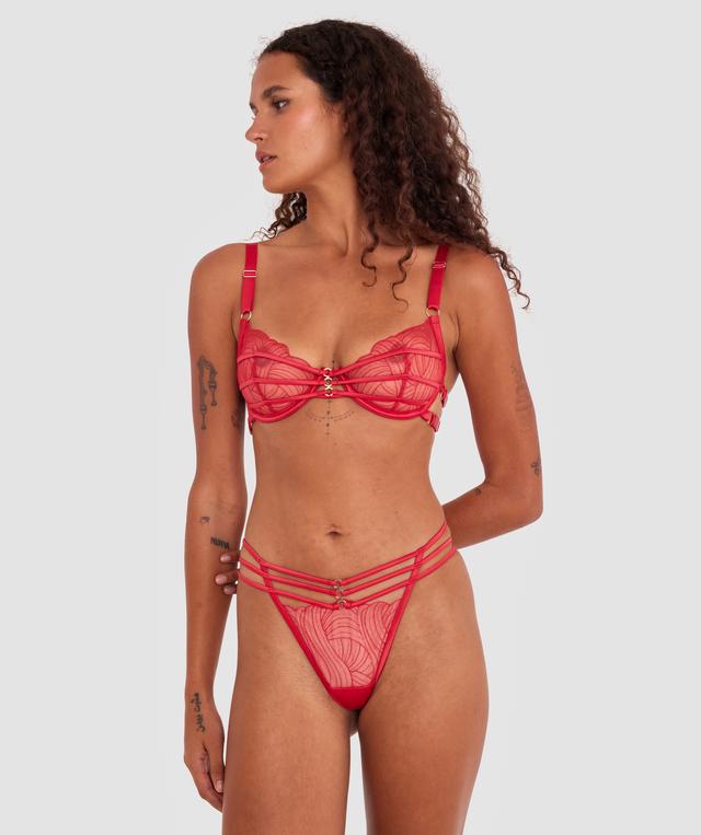 Night Games Foxi Underwire & String Set - Red