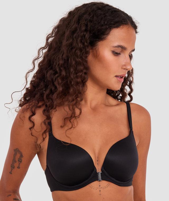 Body Bliss Front Closure Contour Plunge Bra - Black