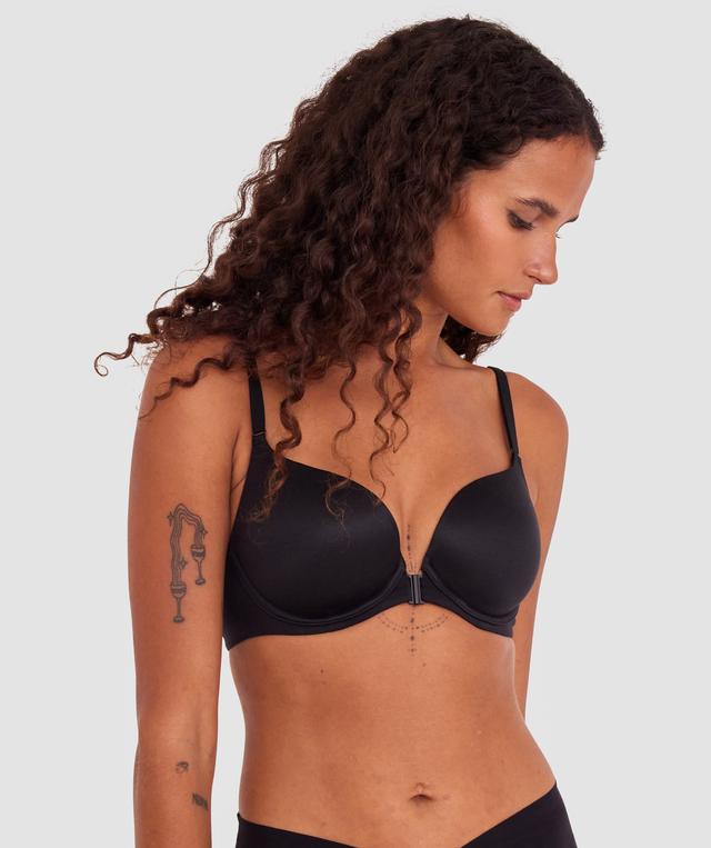 Body Bliss Front Closure Contour Plunge Bra - Black