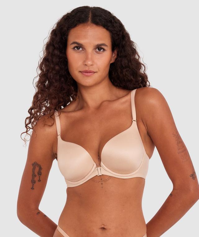 Body Bliss Front Closure Contour Plunge Bra - Nude 2