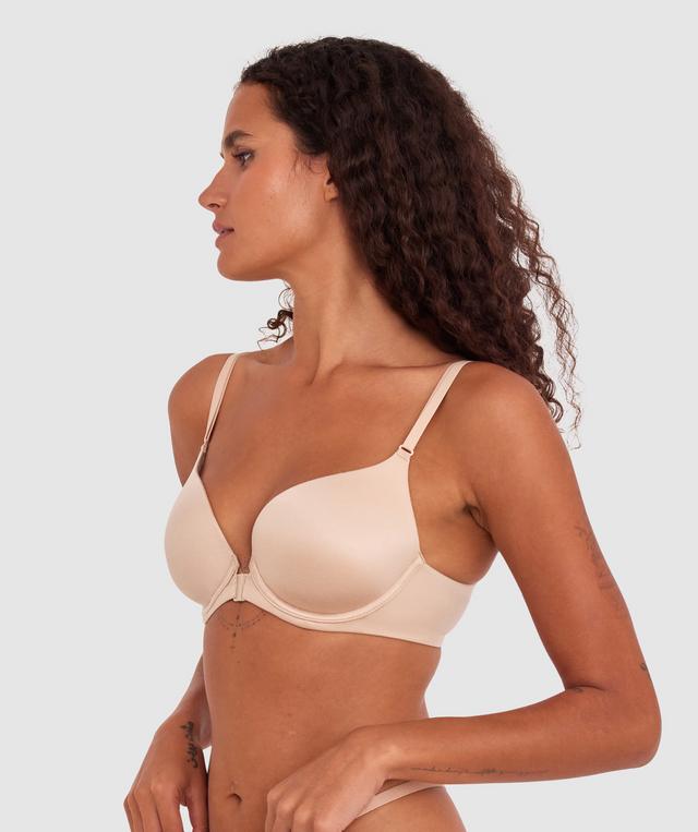 Body Bliss Front Closure Contour Plunge Bra - Nude 2