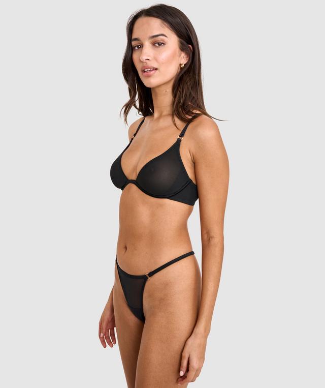 Sexy Basics Underwire Plunge Bra - Black