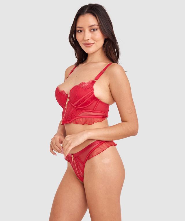 Night Games Deja Vu Push Up Corset - Red