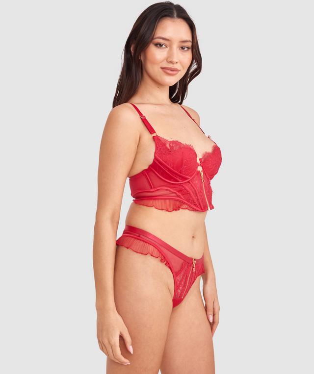 Night Games Deja Vu Push Up Corset - Red
