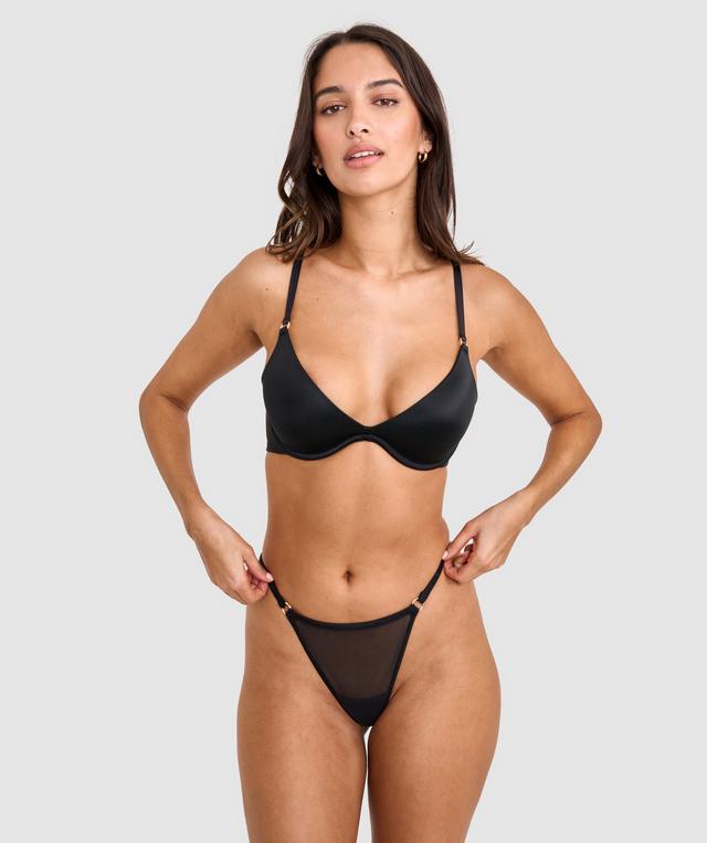 Sexy Basics Push Up Scoop Bra - Black