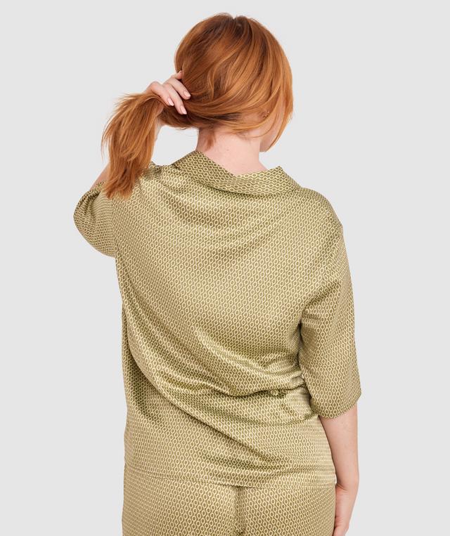 Aisha Short Sleeve - Khaki Geometric