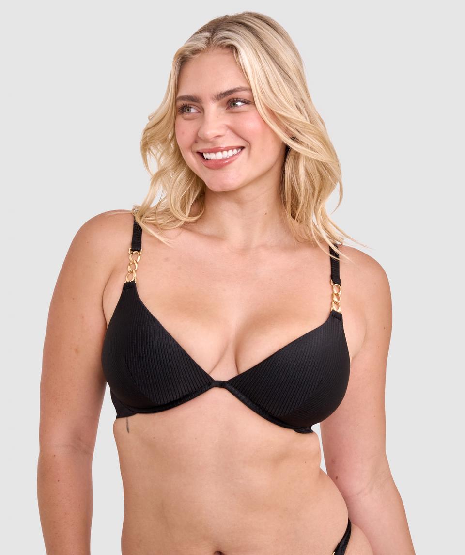Vamp Swim Summer In Capri Underwire Bikini Top - Black