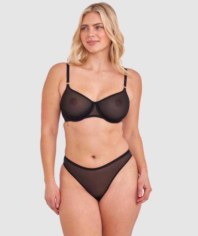 Sexy Basics High Leg G String - Black