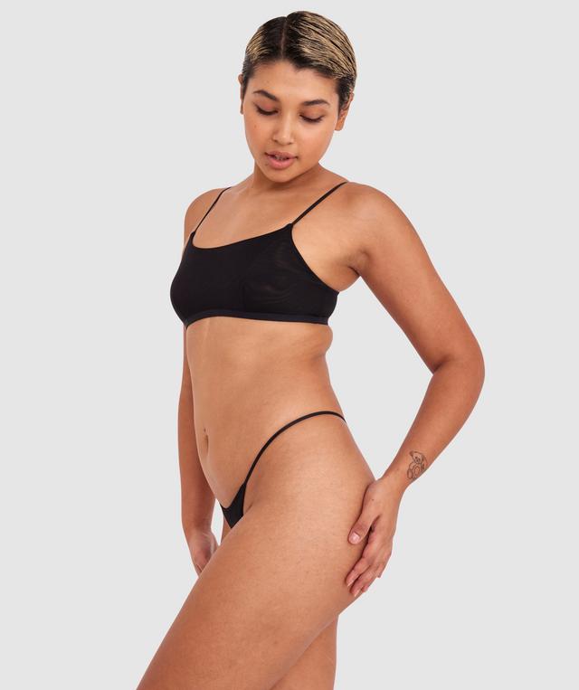 Made for Mesh High Leg G String - Black