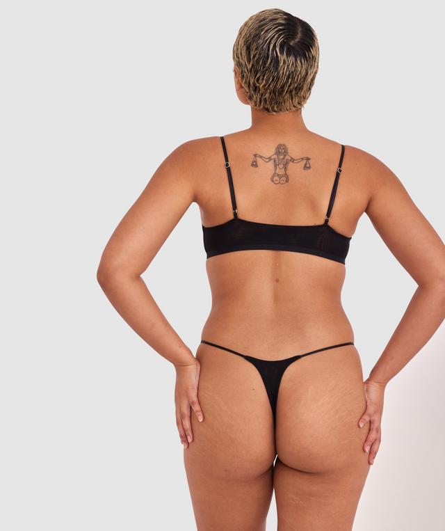 Made for Mesh High Leg G String - Black