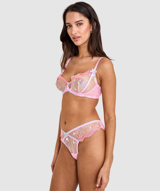 Enchanted Rosalia High Leg Brazilian Knicker - Pink