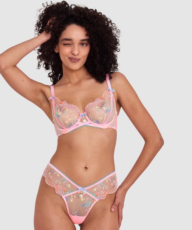 Enchanted Rosalia High Leg Brazilian Knicker - Pink