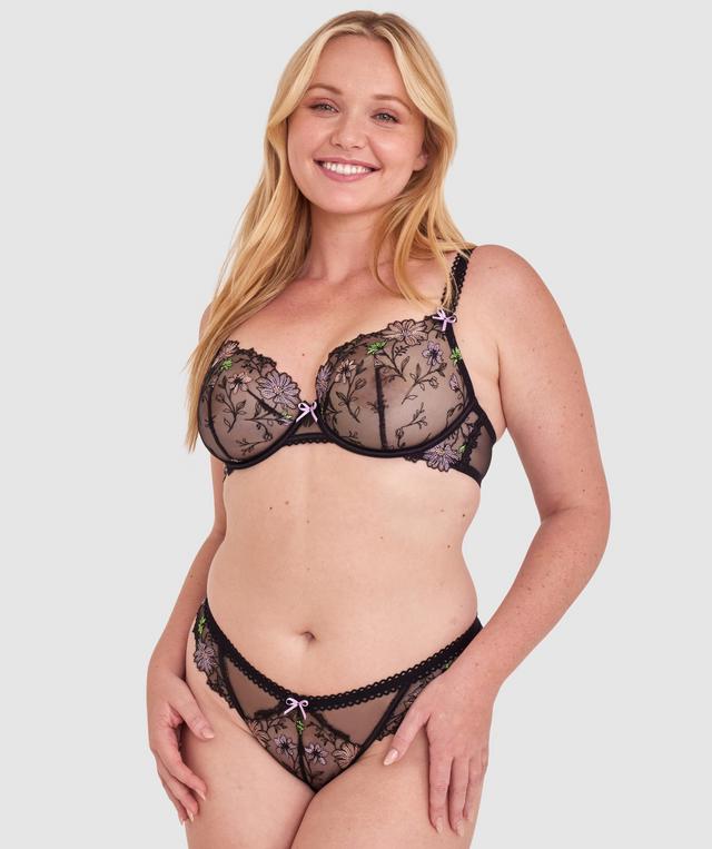 Enchanted Sisu High Leg Brazilian Knicker - Black