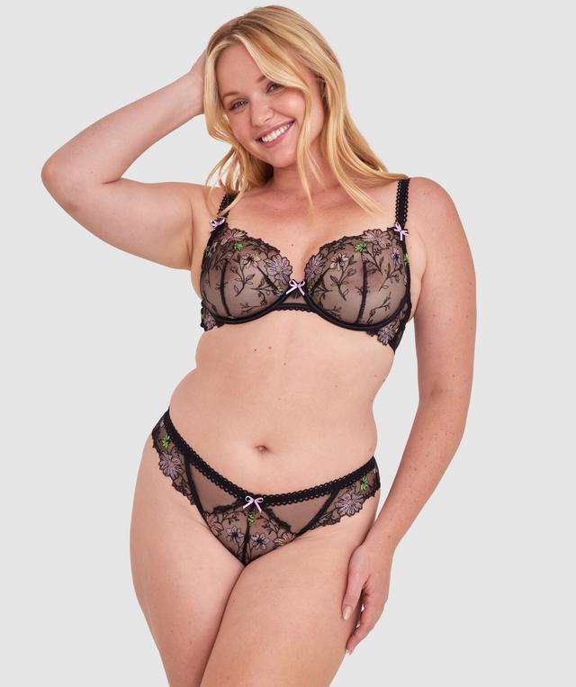 Enchanted Sisu High Leg Brazilian Knicker - Black