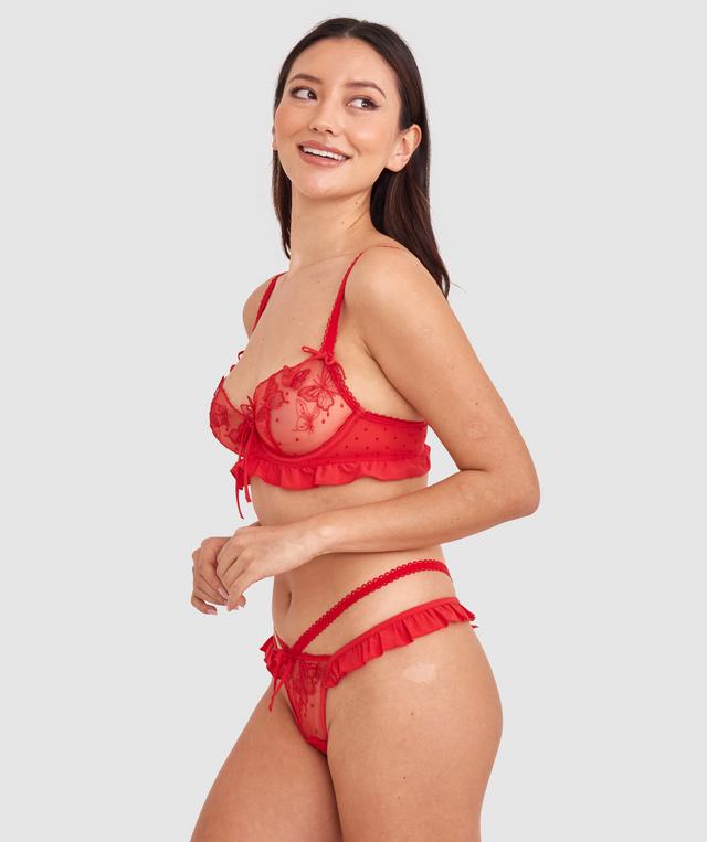 Enchanted Butterflies of Vienna Unlined Bra - Dark Red