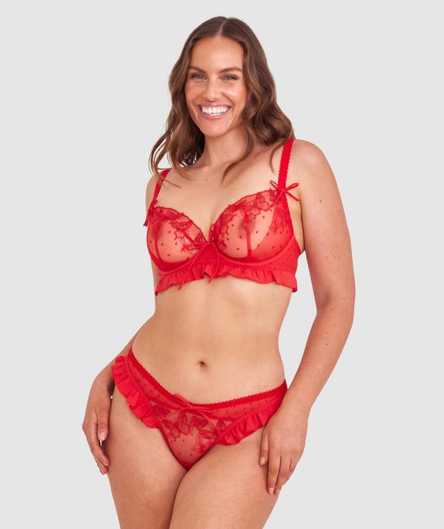 Enchanted Butterflies of Vienna Brazilian Knicker - Dark Red