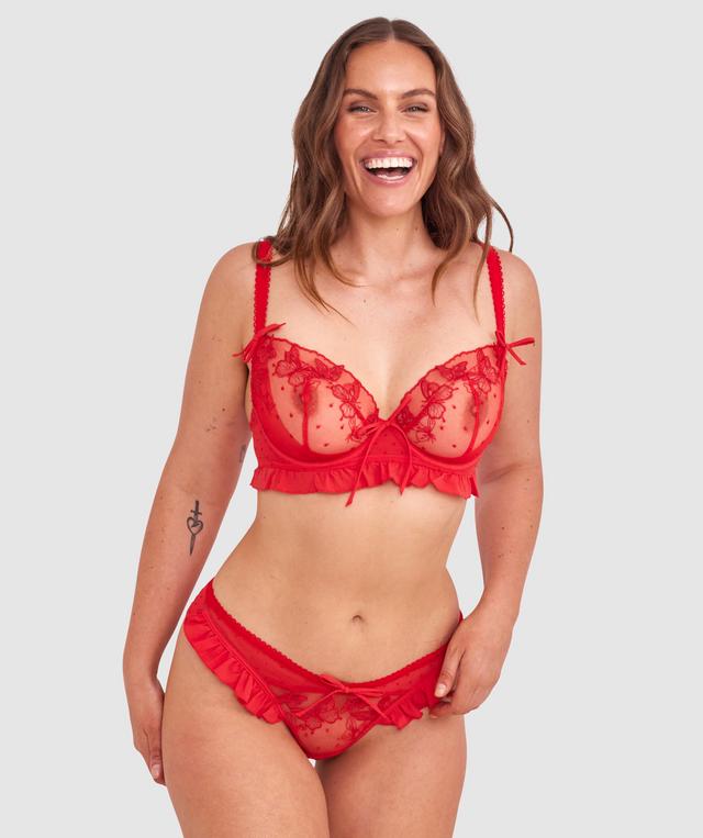 Enchanted Butterflies of Vienna Brazilian Knicker - Dark Red
