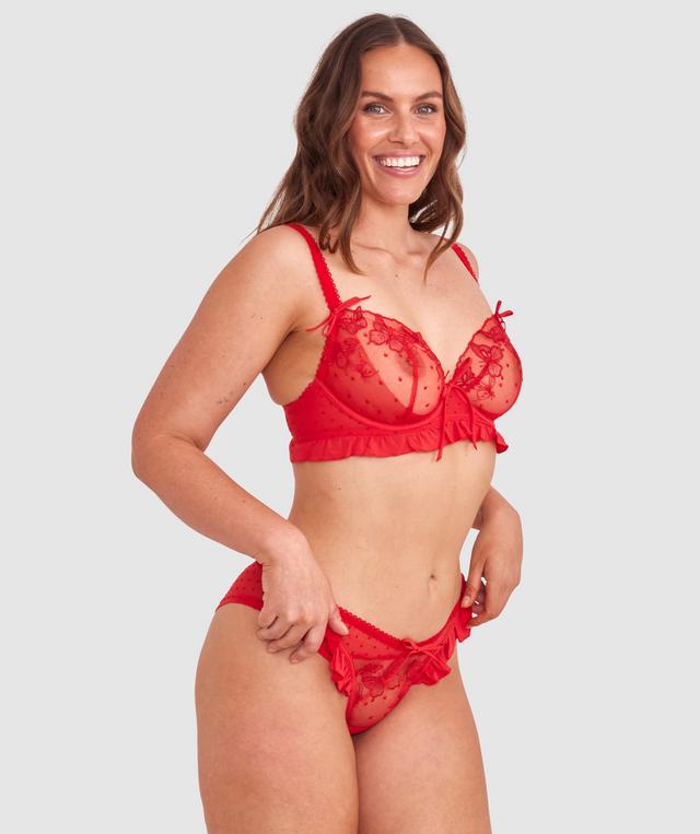 Enchanted Butterflies of Vienna Brazilian Knicker - Dark Red