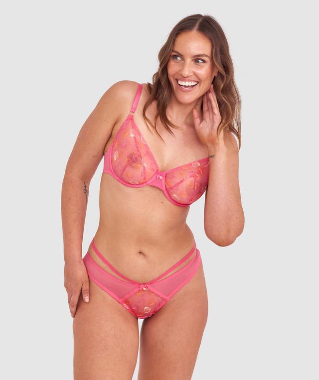 Sandy High Leg Brazilian Knicker - Pink
