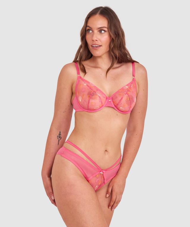 Sandy High Leg Brazilian Knicker - Pink