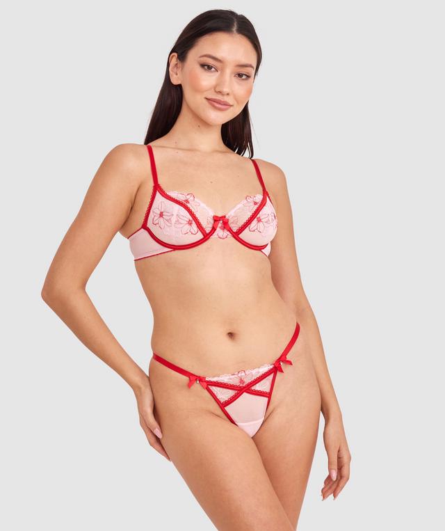 Kelsey High Leg String - Light Pink