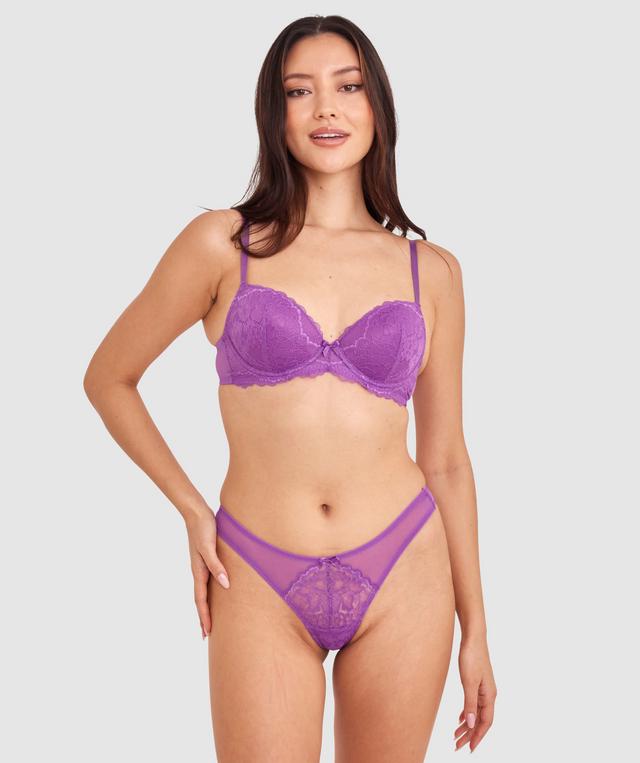 Dana High Leg G String - Purple
