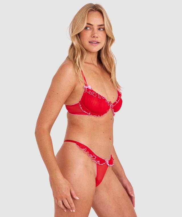 Kristina Unlined & String Set - Dark Red