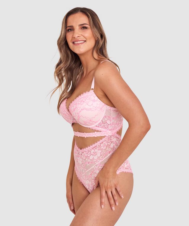 Caroline Push Up Bodysuit - Light Pink