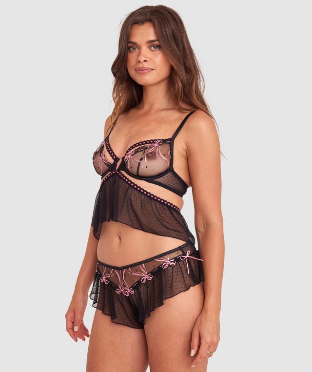 Night Games Bow Peep Unlined Cami - Black