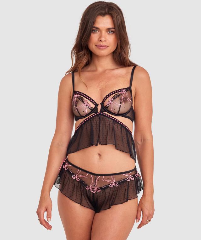 Night Games Bow Peep Unlined Cami - Black