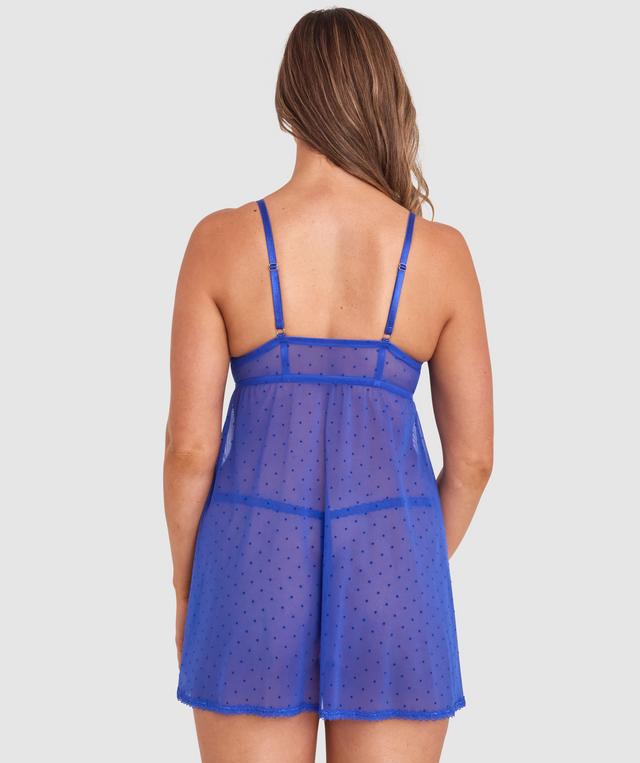Night Games Dusk Till Dawn Unlined Babydoll Set - Dark Blue