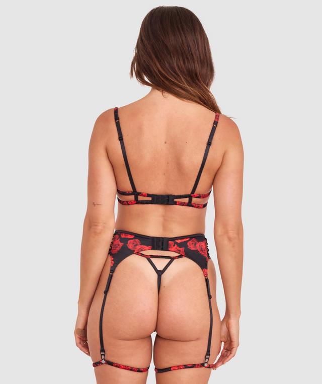 Night Games Rose Among Thorns Suspender - Black