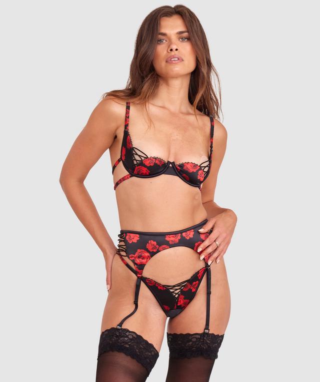 Night Games Rose Among Thorns Suspender - Black