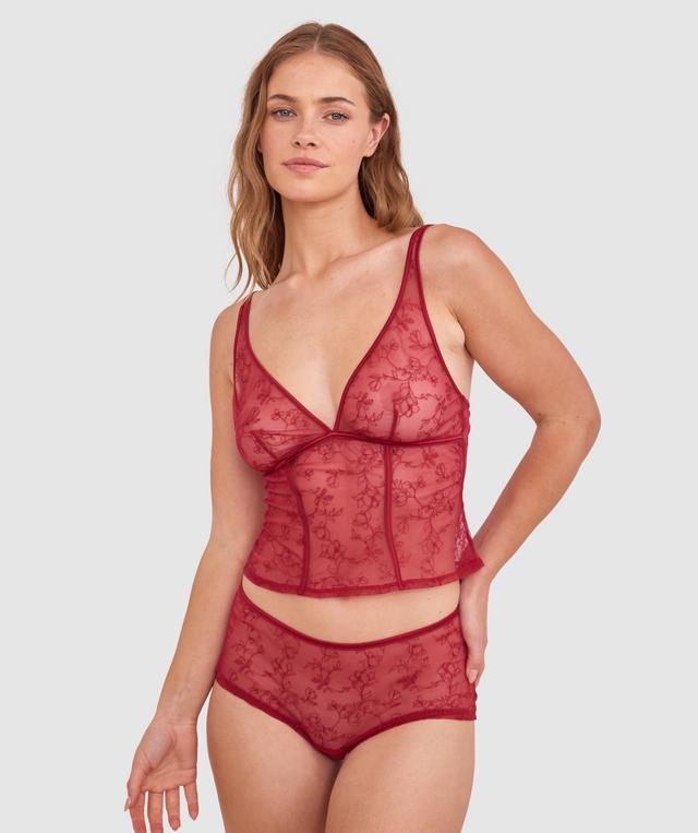 Night Games Fainthearted Mid Rise Shortie - Berry