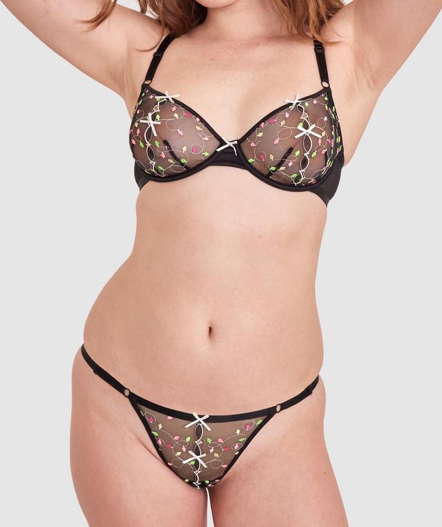 Night Games Turn Me On Unlined String Set - Black