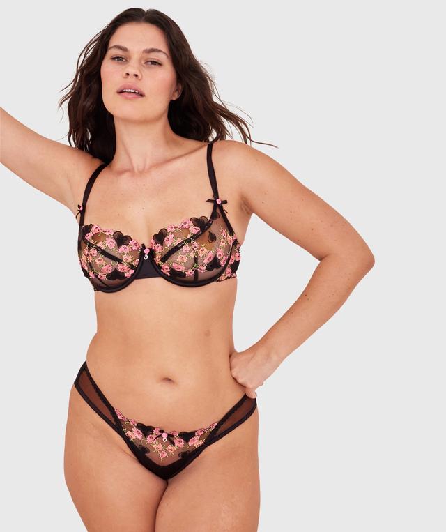Enchanted Late Night Lovers High Leg Brazilian Knicker-Black / Multi