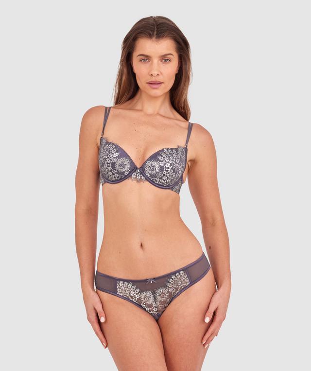 Silvia Brazilian Knicker - Dark Grey/Silver