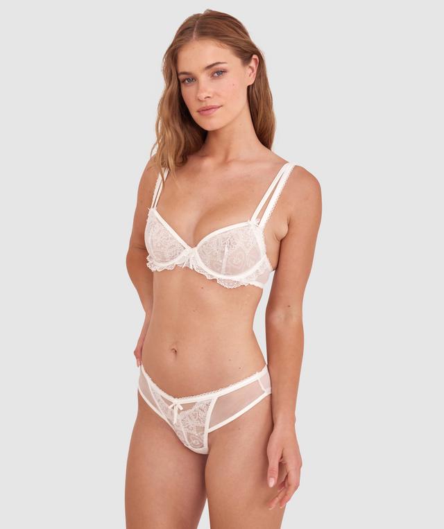 Enchanted Heartthrob High Leg Brazilian Knicker - Ivory