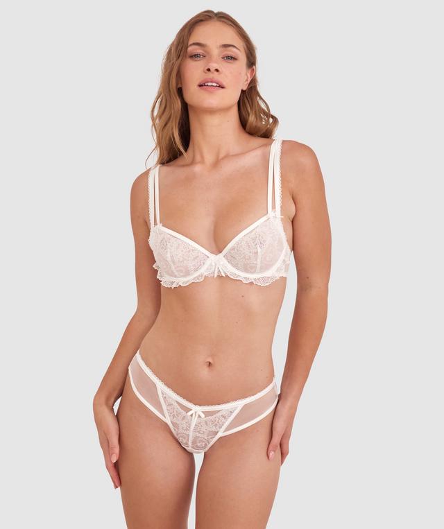 Enchanted Heartthrob High Leg Brazilian Knicker - Ivory