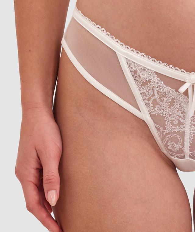 Enchanted Heartthrob High Leg Brazilian Knicker - Ivory