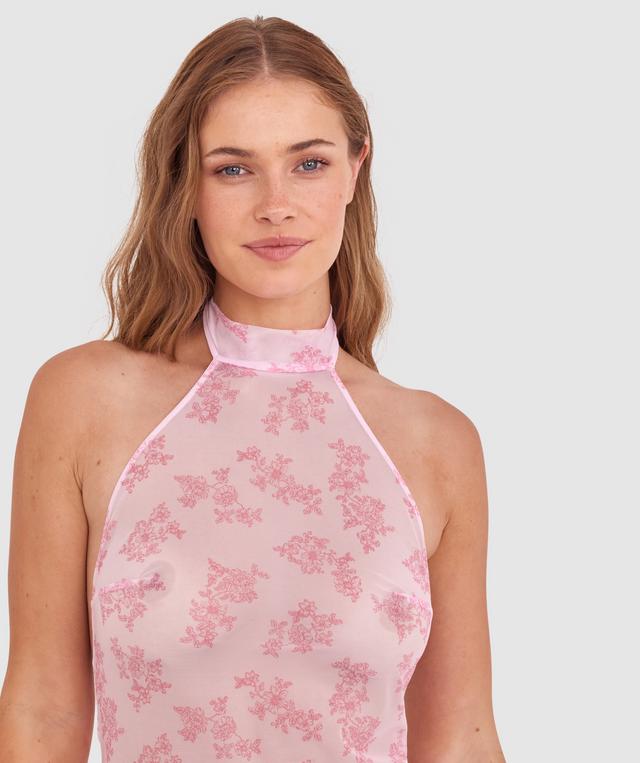 Night Games Rosy Secrets Slip - Print Floral/Pink