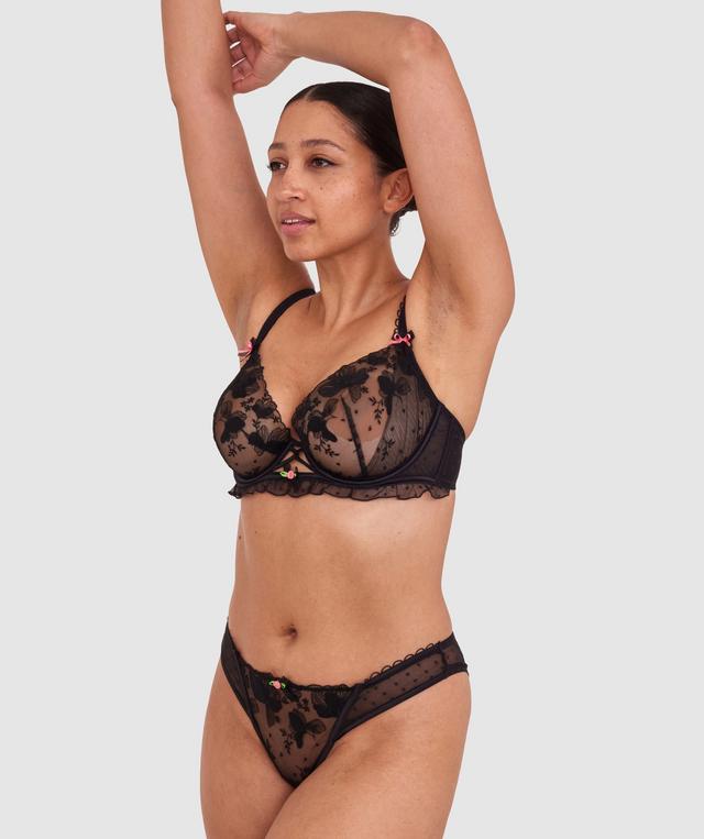 Enchanted Desdemona High Leg Brazilian Knicker - Black