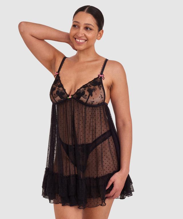 Enchanted Desdemona Babydoll - Black