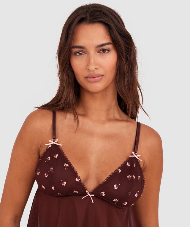 Budding Roses Cami - Dark Brown