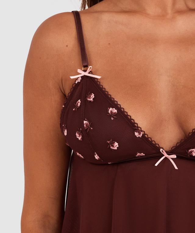 Budding Roses Cami - Dark Brown