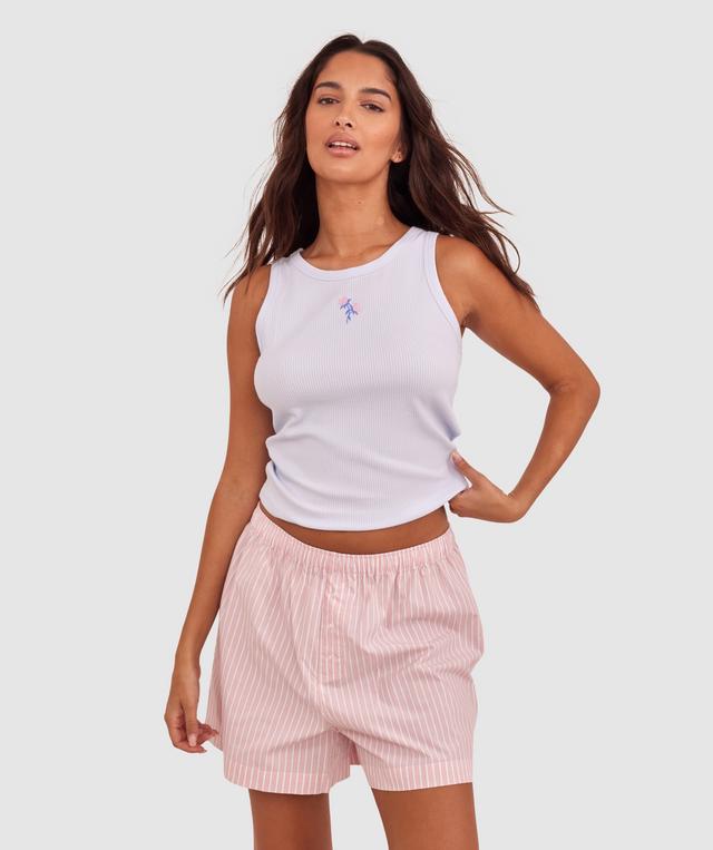 Relax Short - Pink/Print Stripe