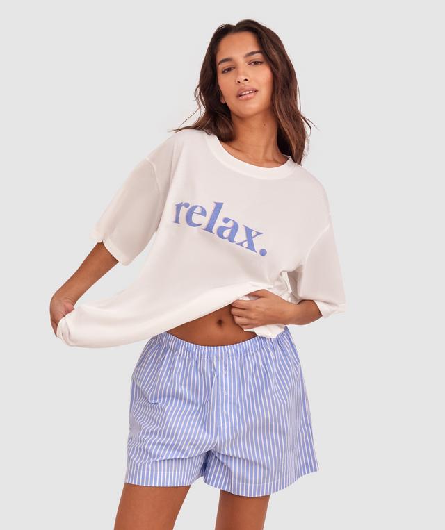 Relax Short - Blue/Print Stripe