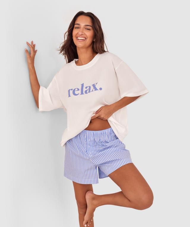 Relax Short - Blue/Print Stripe