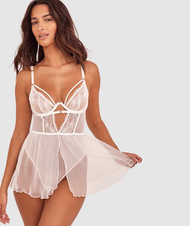 Night Games Deja Vu Unlined Babydoll Bra - Ivory