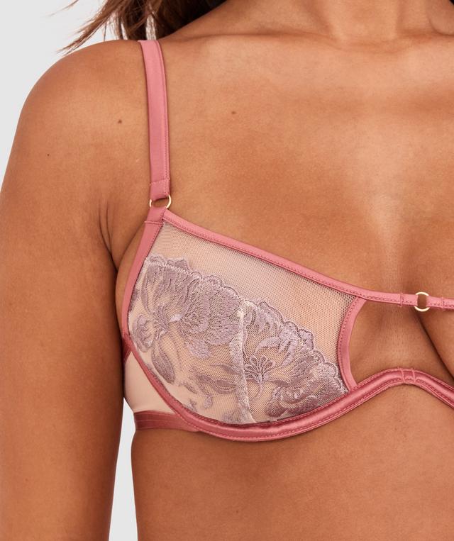 Night Games Bare All Unlined Delight & String Set - Rose/Lilac